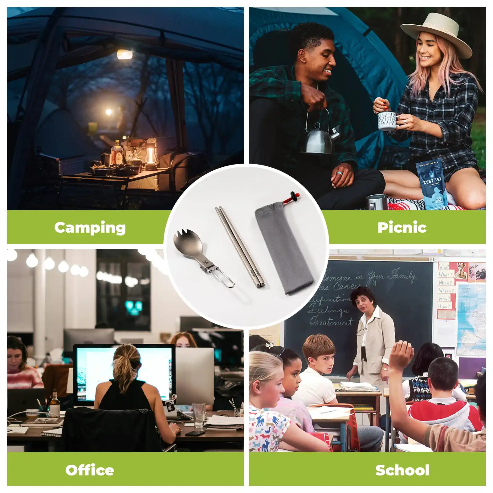 titan-besteck für camping, picknick, büro und schule