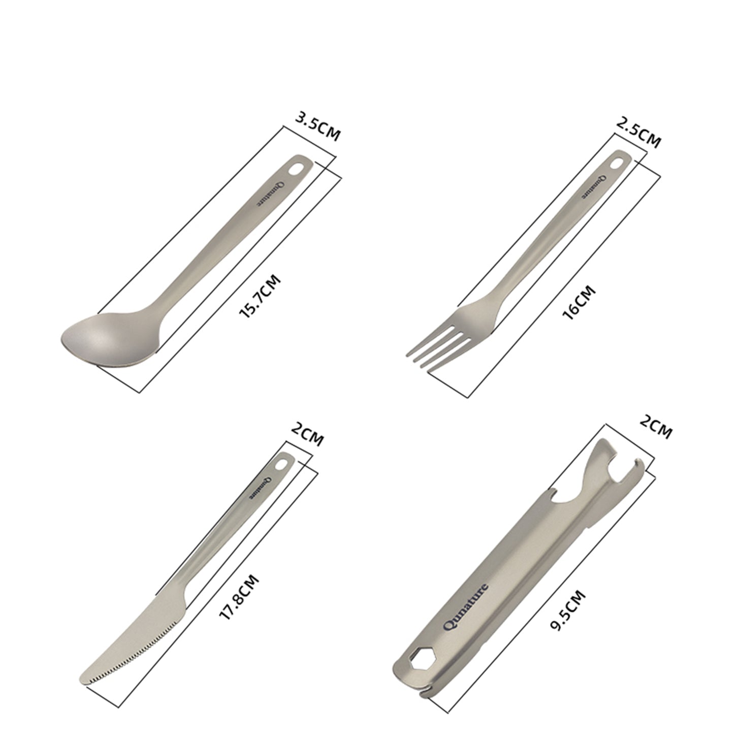 titan essbesteck set mit produktmaßen loeffel gabel messer und multifunktionswerkzeug

