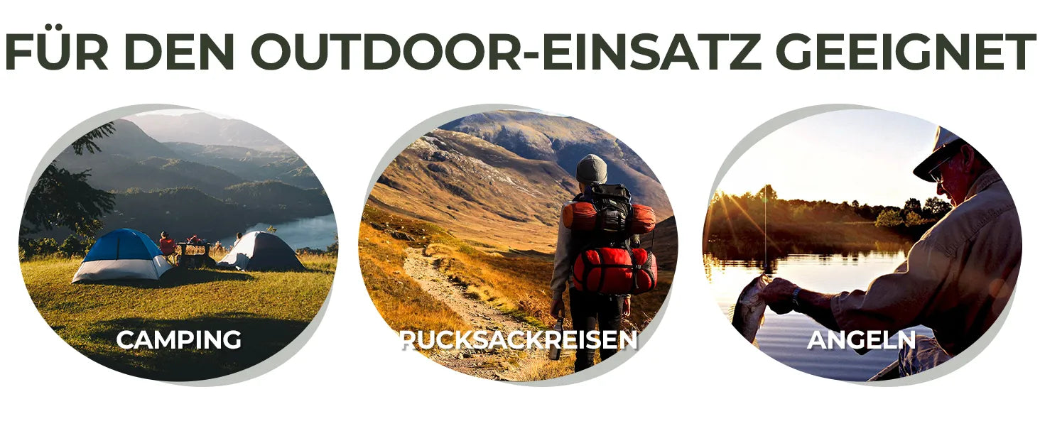anwendungsbereiche des qunature campingstuhls: camping, wandern und angeln