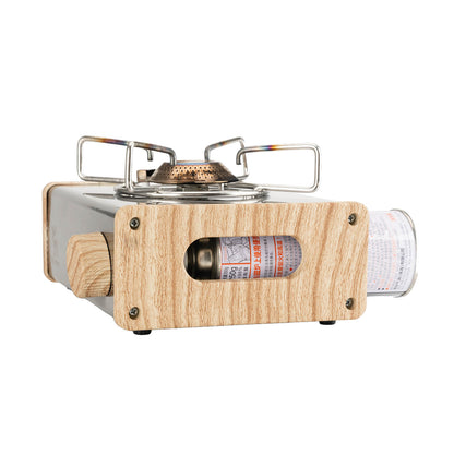 gaskocher mit sichtfenster und eingelegter gaskartusche