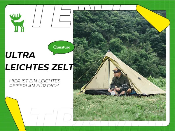 leichtes pyramidenzelt im freien