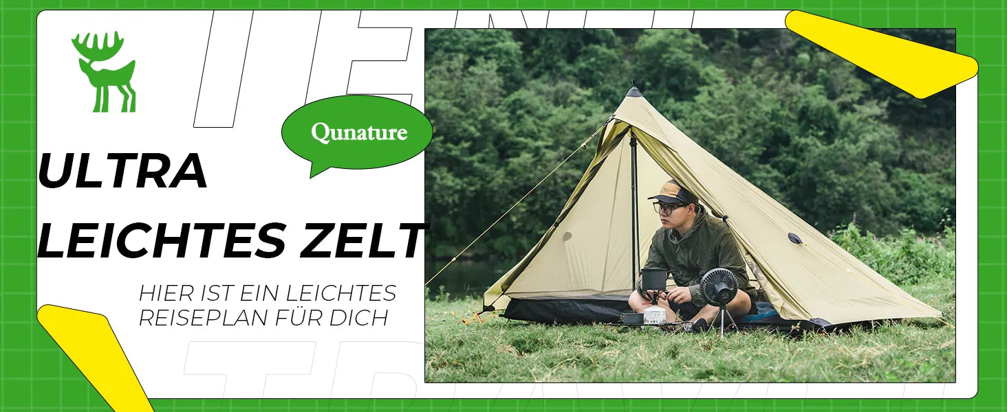 leichtes pyramidenzelt im freien