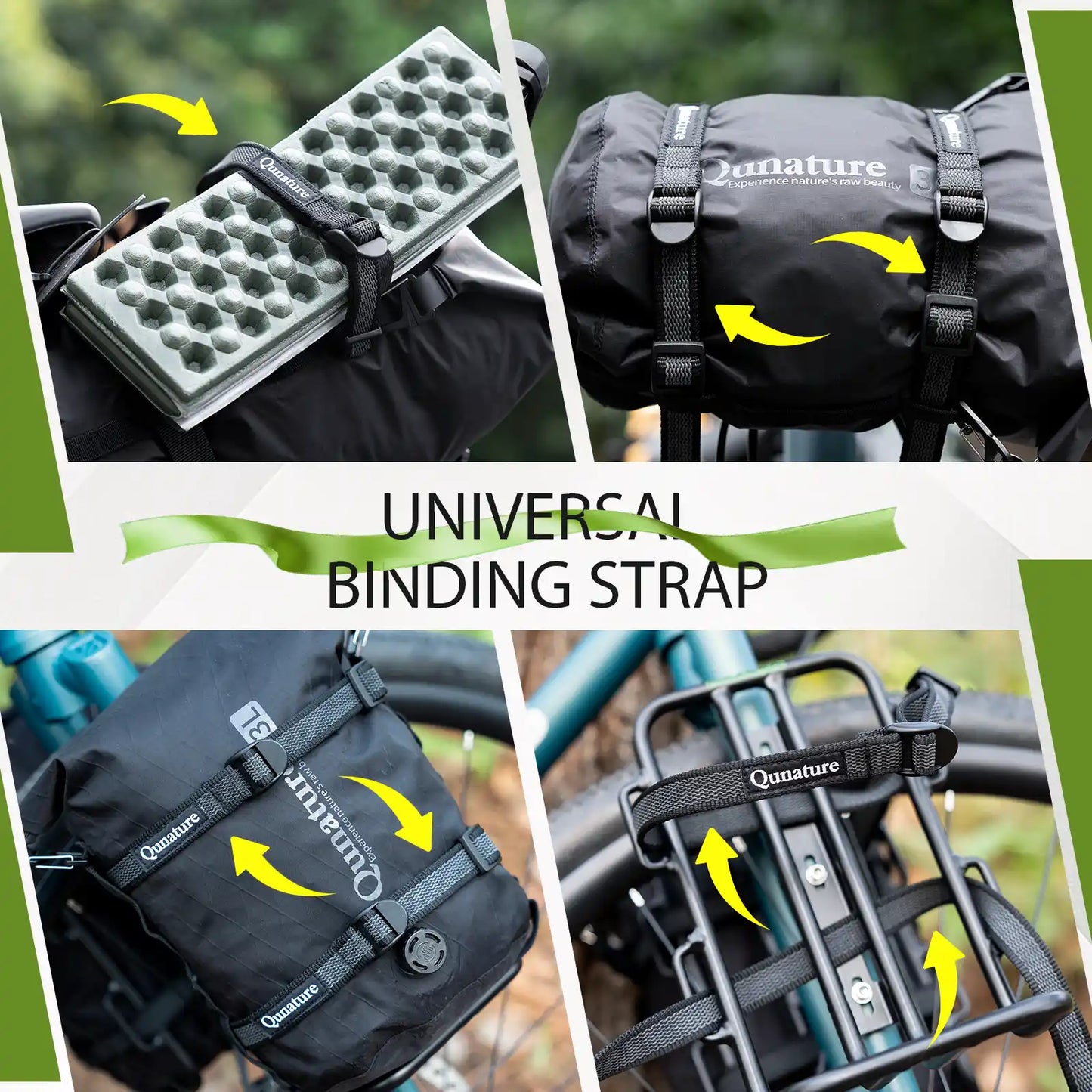 universelle befestigungsgurte für fahrradtaschen und gepäck
