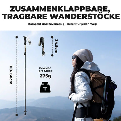 wanderstöcke größe 110-130cm, gewicht 275g pro stock