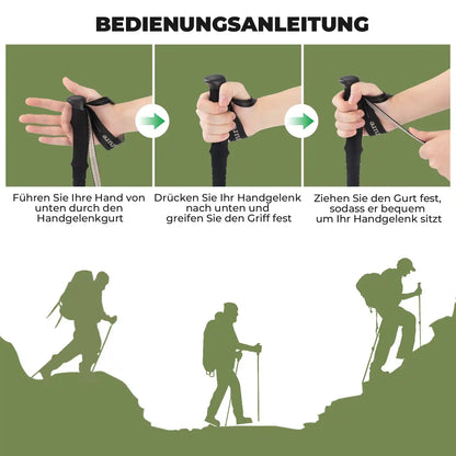 anleitung zum tragen des handgelenkgurtes bei qunature wanderstöcken