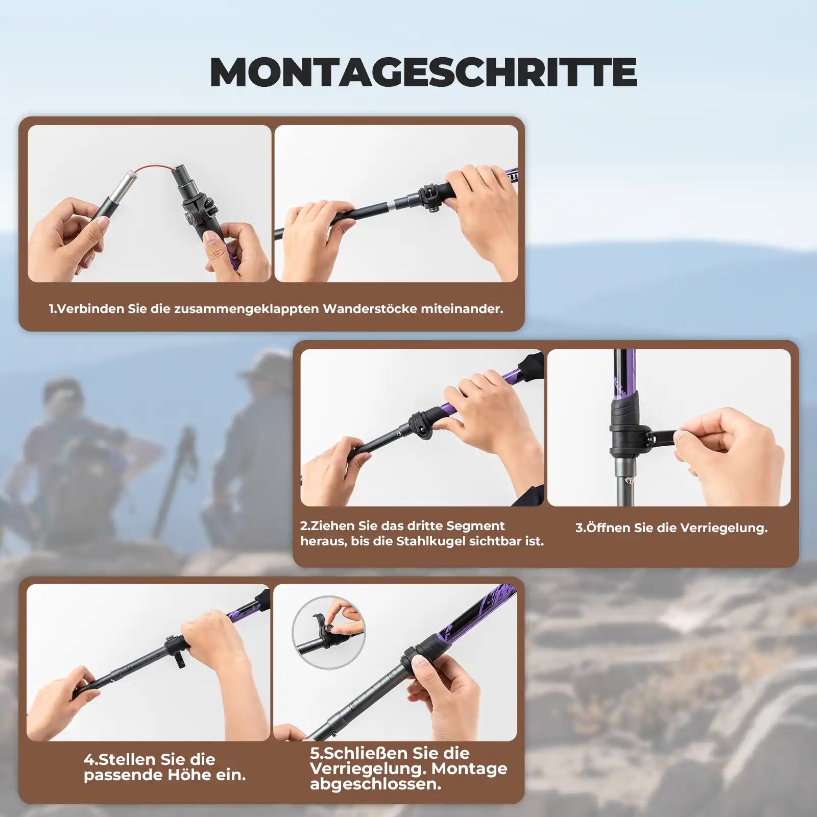 wanderstöcke montageschritte anleitung