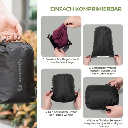 einfache komprimierbare bikepacking tasche, schritt-fuer-schritt anleitung zur verwendung