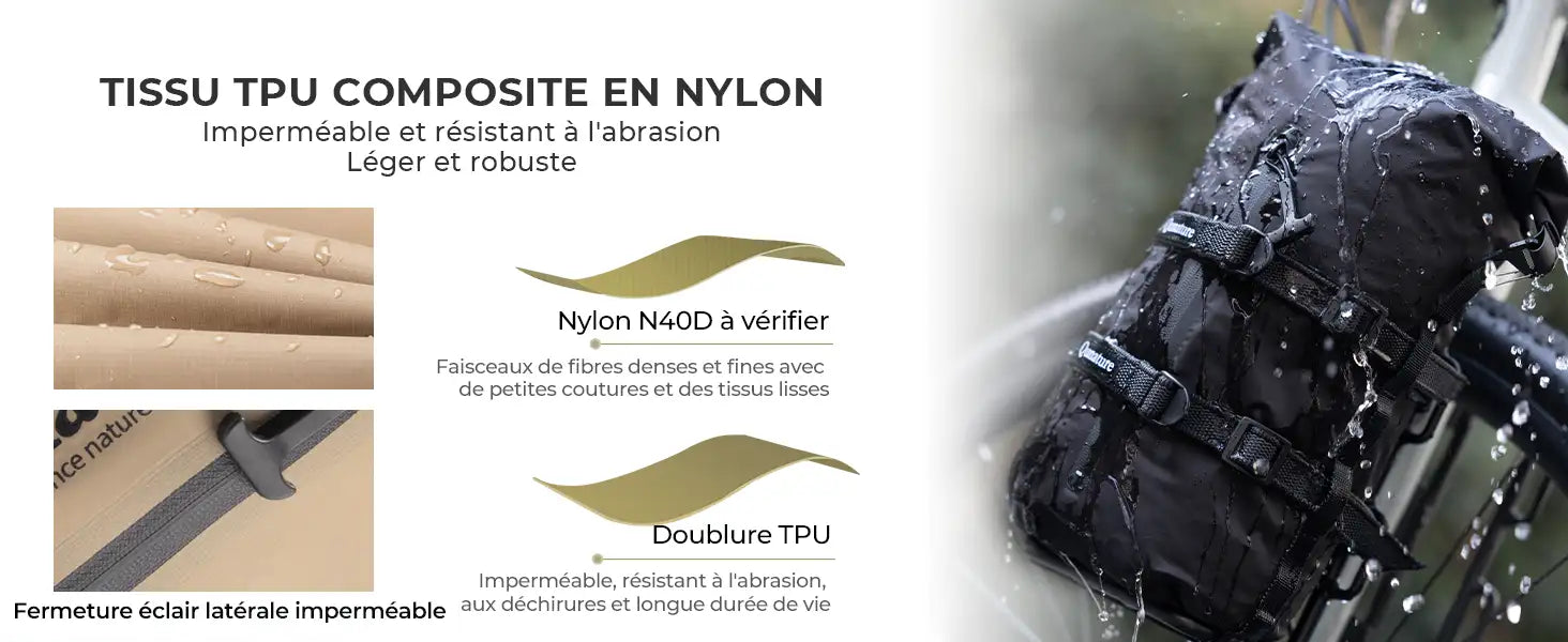 nahaufnahme des tpu-composite-nylonstoffs, wasserdicht und abriebfest, des trockensacks
