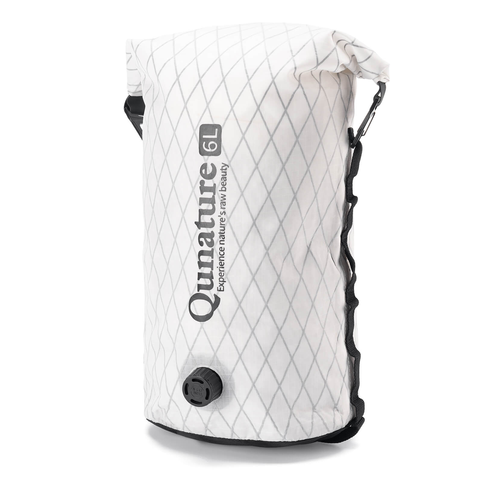 weiss 6l bikepacking kompressionstasche vorderseite