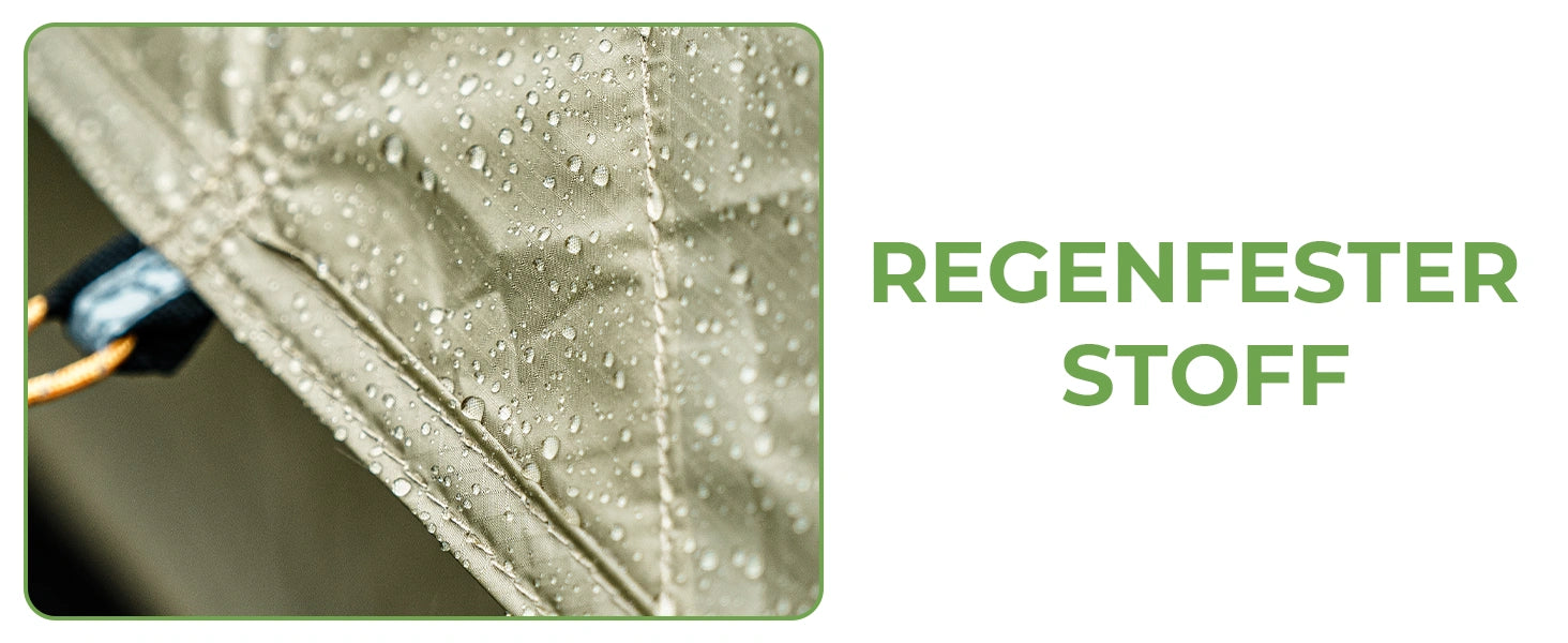 Regenfester stoff mit wasserperlen
