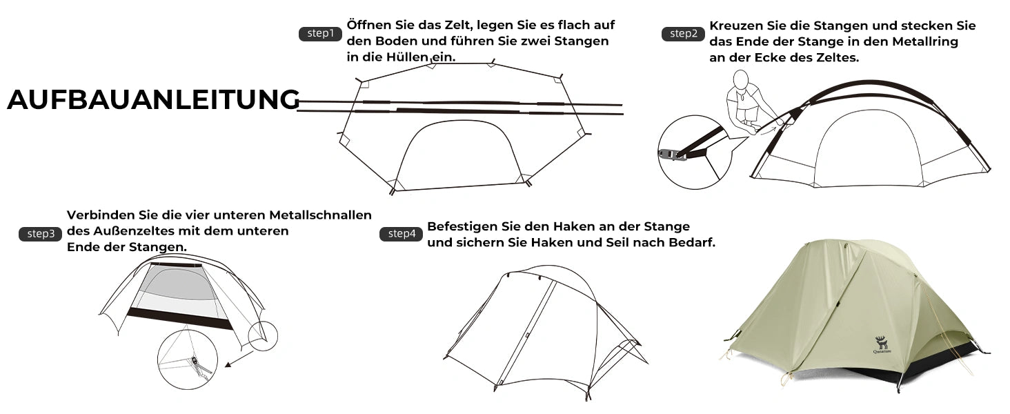 Aufbauanleitung für das campingzelt