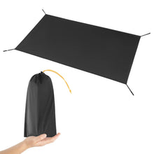 schwarze zeltbodenplane mit aufbewahrungstasche