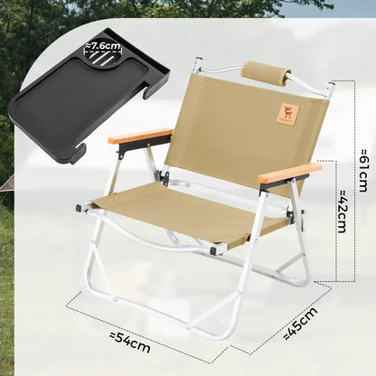 qunature camping klappstuhl mit detaillierten massen und abnehmbarem tisch