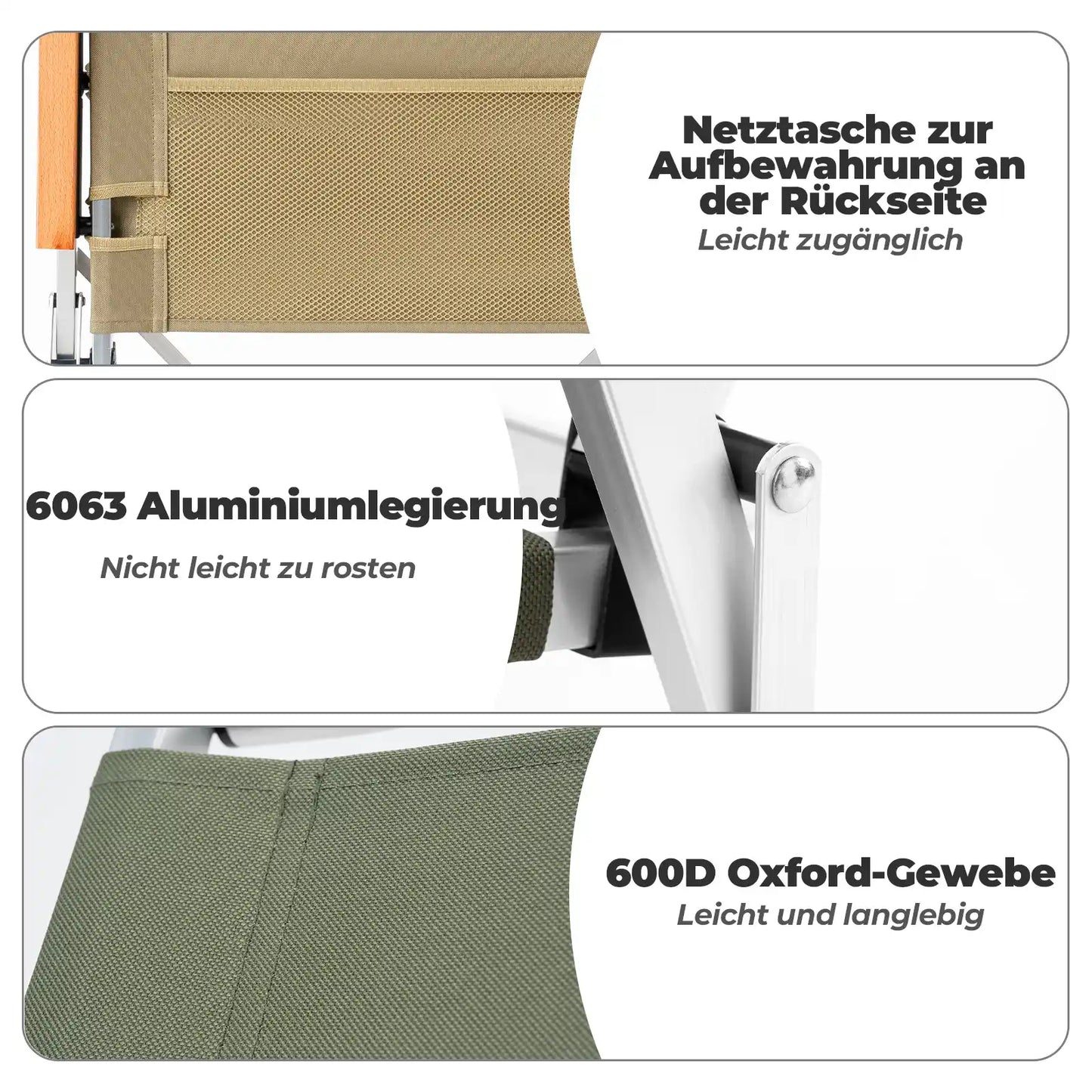 qunature beiger campingstuhl mit rueckentasche, leichtem aluminiumrahmen und strapazierfaehigem 600d oxford-gewebe