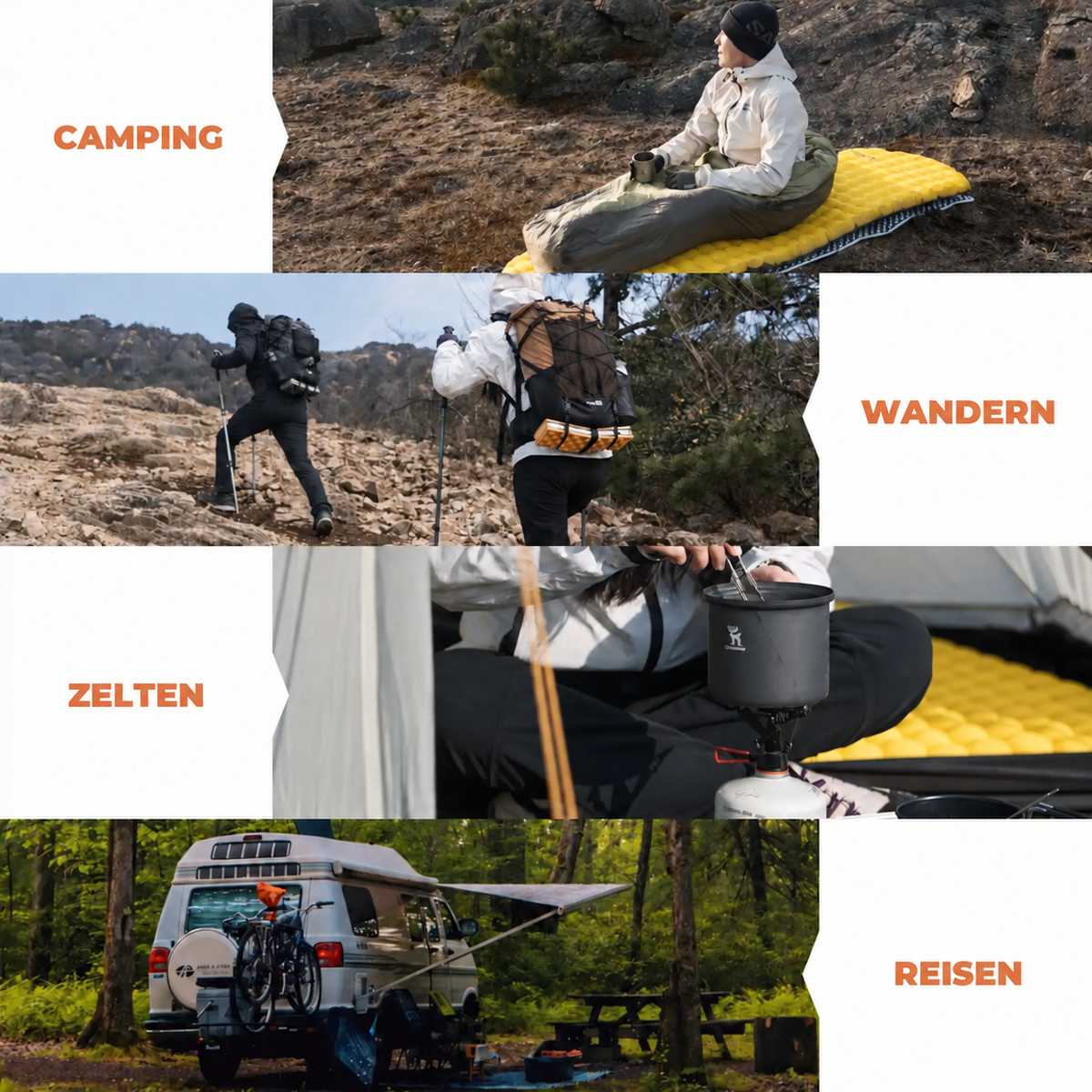 R5-Isomatte beim Camping, Wandern, Zelten und Reisen.